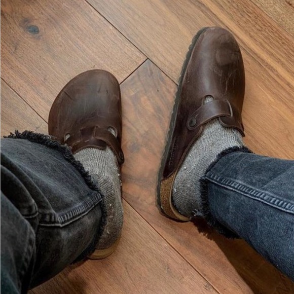 NWT Men’s Birkenstock Boston Oiled Leather Clog in Habana (Medium Brown) - Picture 2 of 15